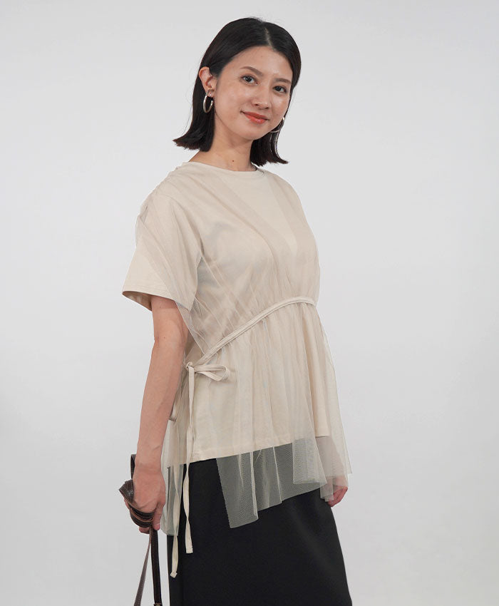 Dotyears チュール　プレント　トップス ANDRESD ドレス decorative tulle tops / デコラティブチュール